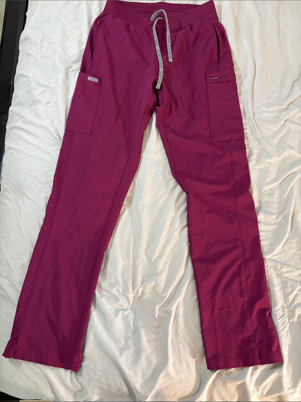 Landau Magenta Scrub Pants with Drawstring